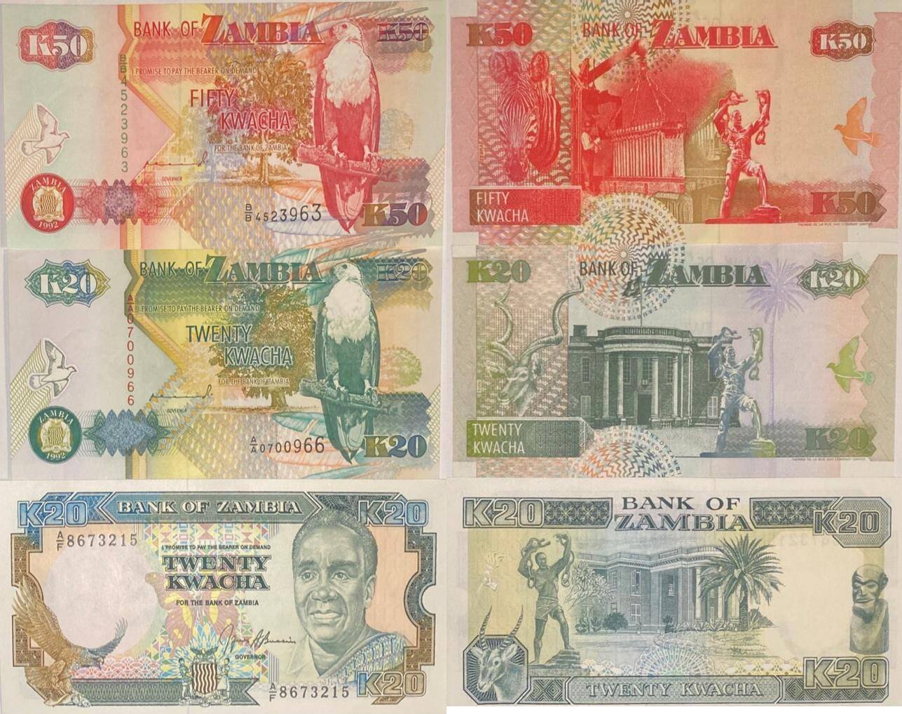 Zambia Sambia Kwacha Banknoten St Ck