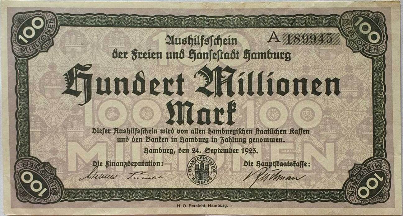 Deutschland Deutsches Reich 10 Mio Mark 1923 Notgeld Aushilfsschein