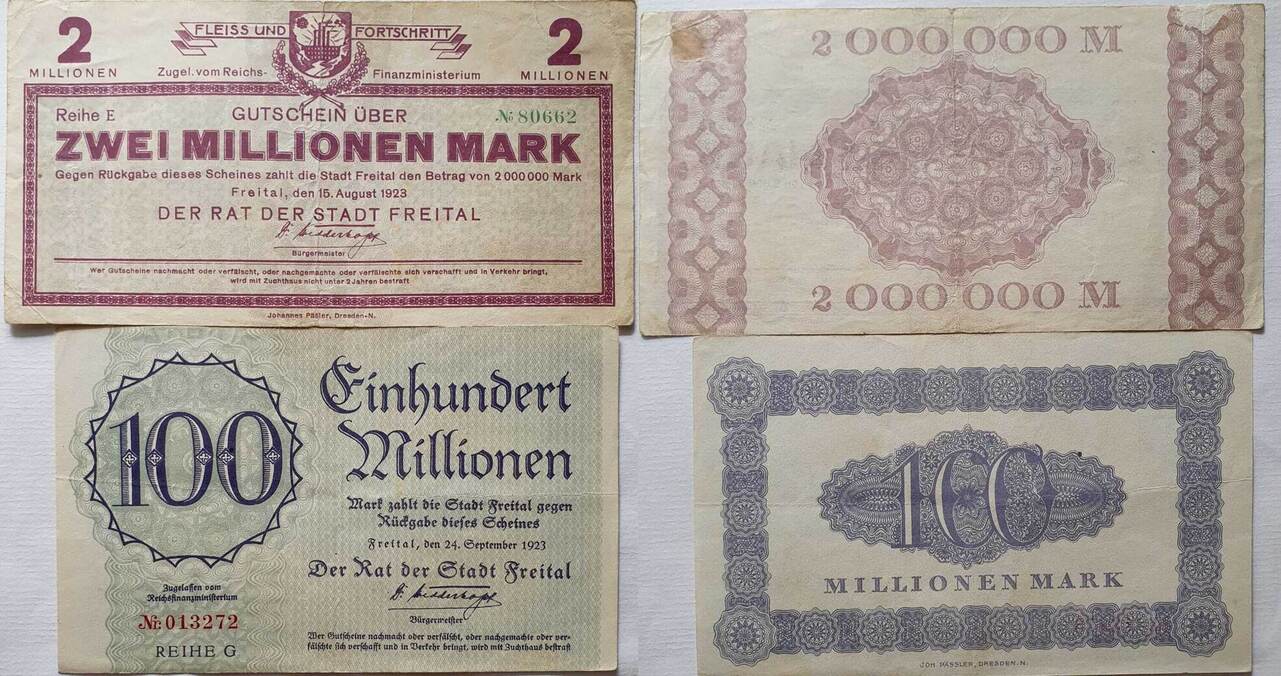 Deutschland Deutsches Reich Mio Mio Mark Notgeld Der