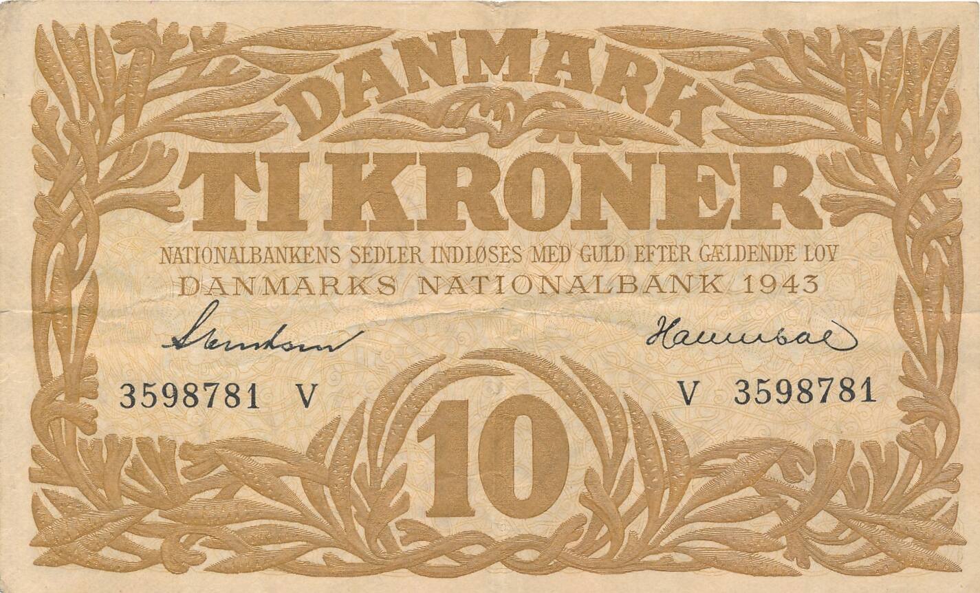 Dänemark 10 Kronen Kroner 1943 II III MA Shops