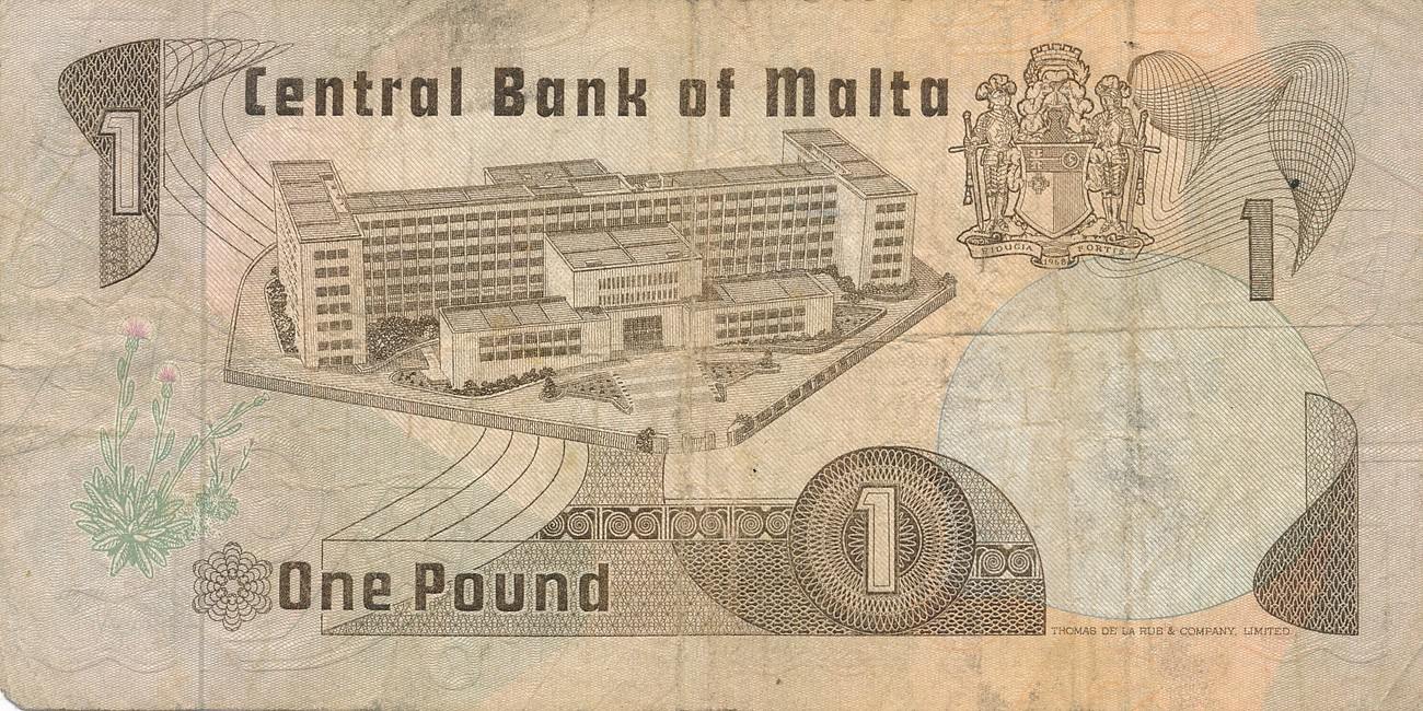 Malta 1 Pound 1979 Geldschein Banknote 1967 IV MA Shops