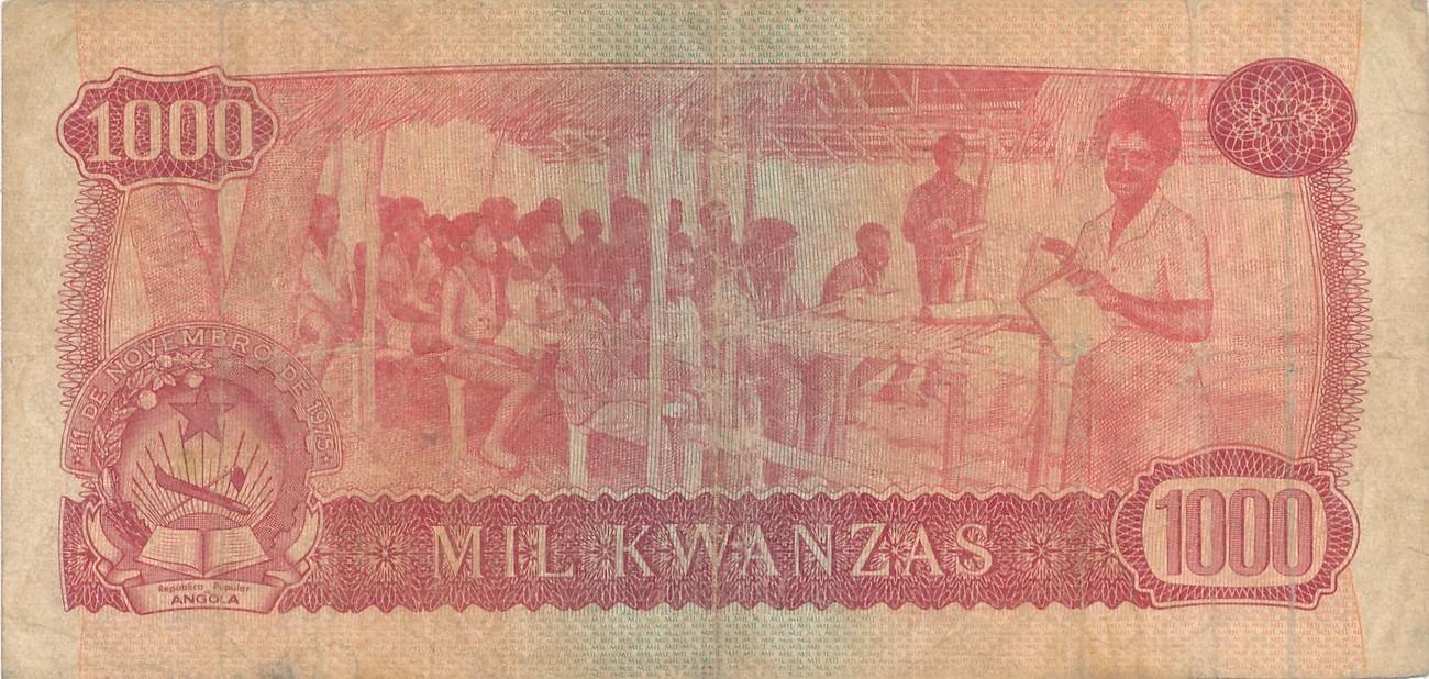 Angola 1000 Kwanzas 1976 Geldschein Banknote Mil Kwanzas IV V MA Shops