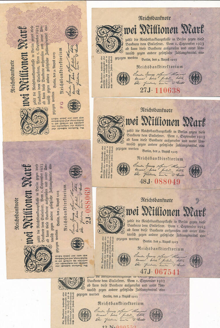 Millionen Mark Deutschland Reichsbanknoten Lot St Ck Ro U