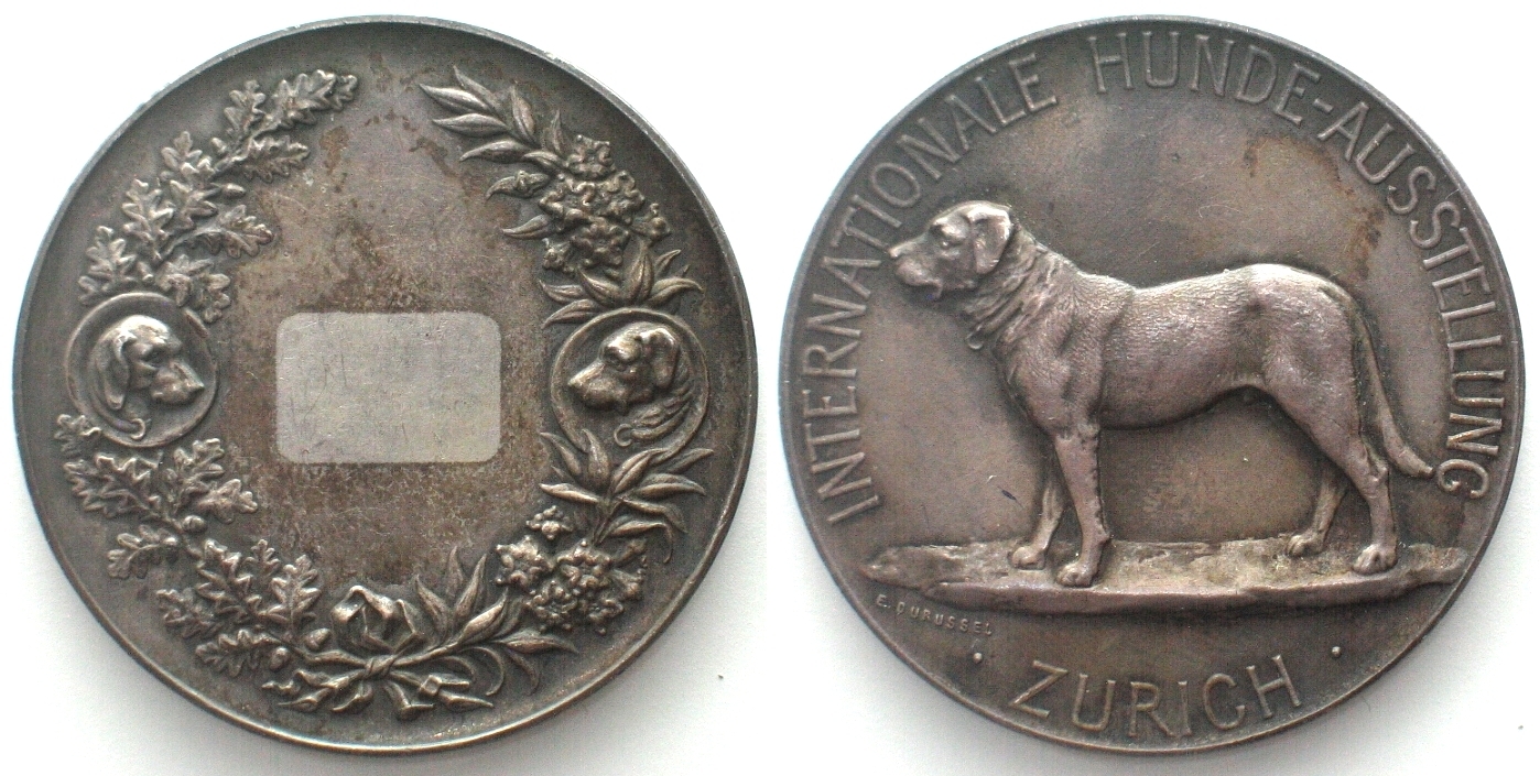 Schweiz Medaillen ZÜRICH INTERNATIONALE HUNDEAUSSTELLUNG o J 1897