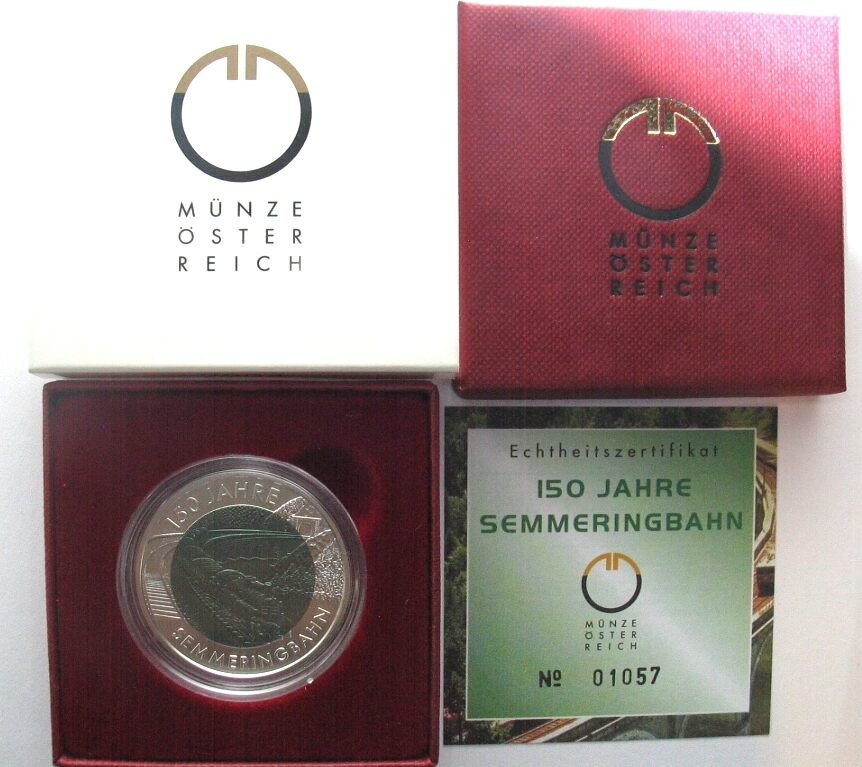 ÖSTERREICH 25 Euro 2004 Niob 150 JAHRE SEMMERINGBAHN Silber 44496