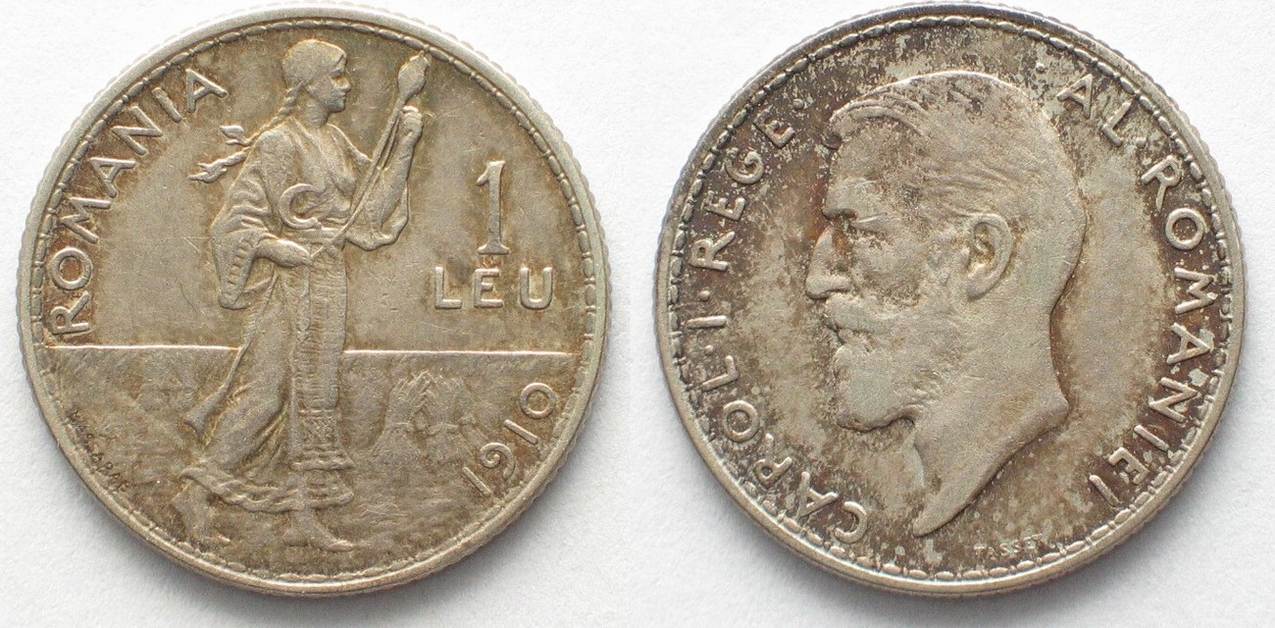 Rumänien RUMÄNIEN 1 Leu 1910 CAROL I Silber 95774 ss vz MA Shops