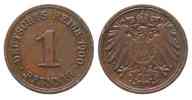 Deutschland - Kaiserreich Germany EMPIRE 1 Pfennig 1900 G copper VF SCARCE! # 68375