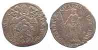 Vatikan PAPAL Testone SIXTUS V (1585-90) ROMA silver VF RARE!!! # 62793