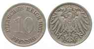 Deutschland - Kaiserreich Germany EMPIRE 10 Pfennig 1901 G SCARCE! VF # 69051 Picture