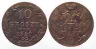 Polen RUSSISCH POLEN 10 Groszy 1840 MW NIKOLAUS I Silber ERHALTUNG! # 81517