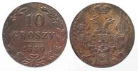 Polen RUSSISCH POLEN 10 Groszy 1840 MW NIKOLAUS I Silber ERHALTUNG! # 81518