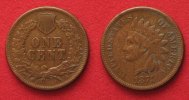 Vereinigte Staaten von Amerika US 1874 INDIAN HEAD CENT bronze VF # 83552