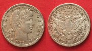 Vereinigte Staaten von Amerika US Barber Quarter 1/4 Dollar 1912 silver XF! # 83569