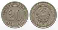 Deutschland - Kaiserreich Germany EMPIRE 20 Pfennig 1887 F Cu-Ni VF+ # 86566