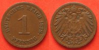 Deutschland - Kaiserreich Germany EMPIRE 1 Pfennig 1898 G copper VF+ SCARCE!!! # 87663
