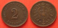 Deutschland - Kaiserreich Germany EMPIRE 2 Pfennig 1874 G copper - VF+ # 87671