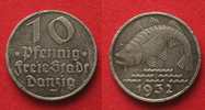 Danzig RRR!!! DANZIG 10 Pfennig 1932 - TRIAL STRIKE - VF-XF - RRR!!! # 90027