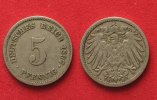 Deutschland - Kaiserreich Germany EMPIRE 5 Pfennig 1897 E Cu-Ni VF SCARCE! # 90532
