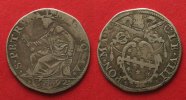 Vatikan PAPAL ROME Testone CLEMENT VIII 1592 ST. PETER silver RARE! # 90569