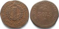 Mainz Germany MAINZ Siege Coinage 2 Sols 1793 copper VF+ # 90576