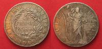 Italien - Subalpinische Rep. Italy PIEDMONT REPUBLIC 5 Francs AN 10(1801) silver VF+ # 90580