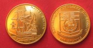 Kongo - Brazzaville KONGO 100 Francs 1991 GALEONE Stahl vergoldet SELTEN! # 90582