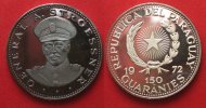 Paraguay PARAGUAY 150 Guaranies 1972 GENERAL A. STROESSNER Silber RAR!!! # 90641