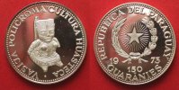 Paraguay PARAGUAY 150 Guaranies 1973 HUASTECA KULTUR Silber RAR!!! # 90644