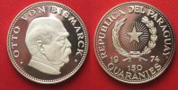 Paraguay PARAGUAY 150 Guaranies 1973 JOHANN WOLFGANG VON GOETHE Silber RAR!!!# 90650