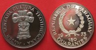 Paraguay PARAGUAY 150 Guaranies 1973 TEOTIHUACAN KULTUR Silber RAR!!! # 90661