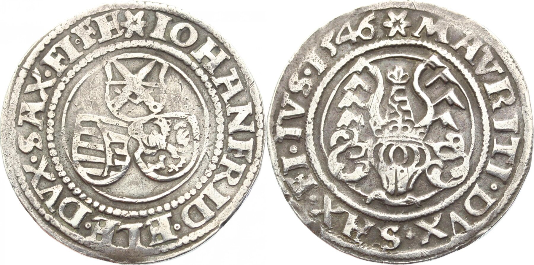 Sachsen Kurfürstentum 1 4 Taler 1546 Johann Friedrich und Moritz 1541