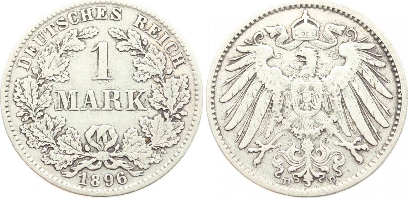 Kleinmünzen 1 Mark 1896 D Sehr schön MA Shops