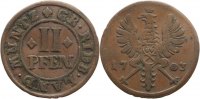Rietberg-Grafschaft Cu II Pfennig Maximilian Ulrich 1699-1746.