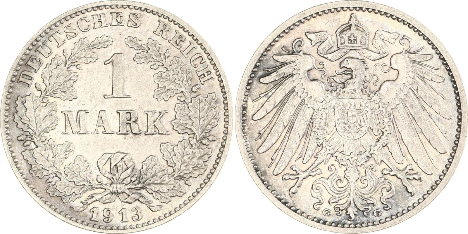 Kleinmünzen 1 Mark 1913 G Sehr schön vorzüglich MA Shops