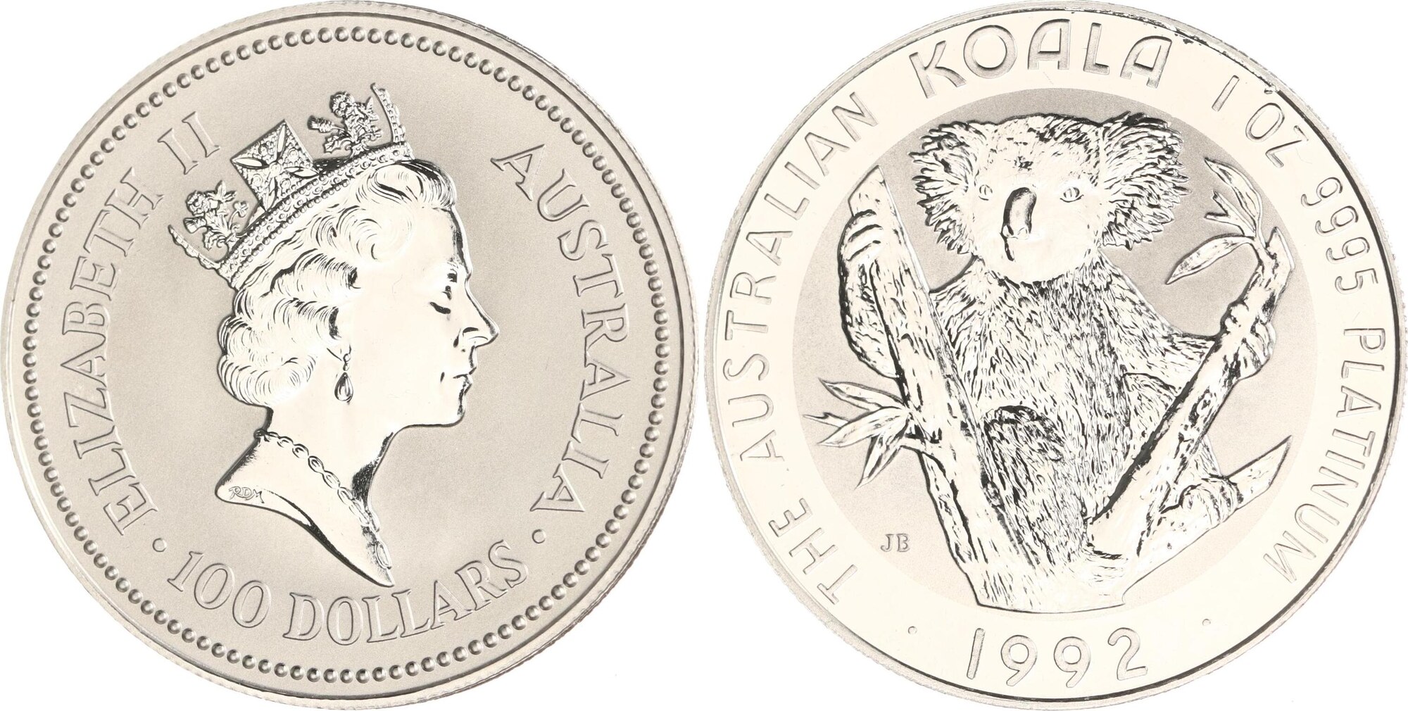 Australien Dollars Elizabeth Ii Seit Platin Polierte