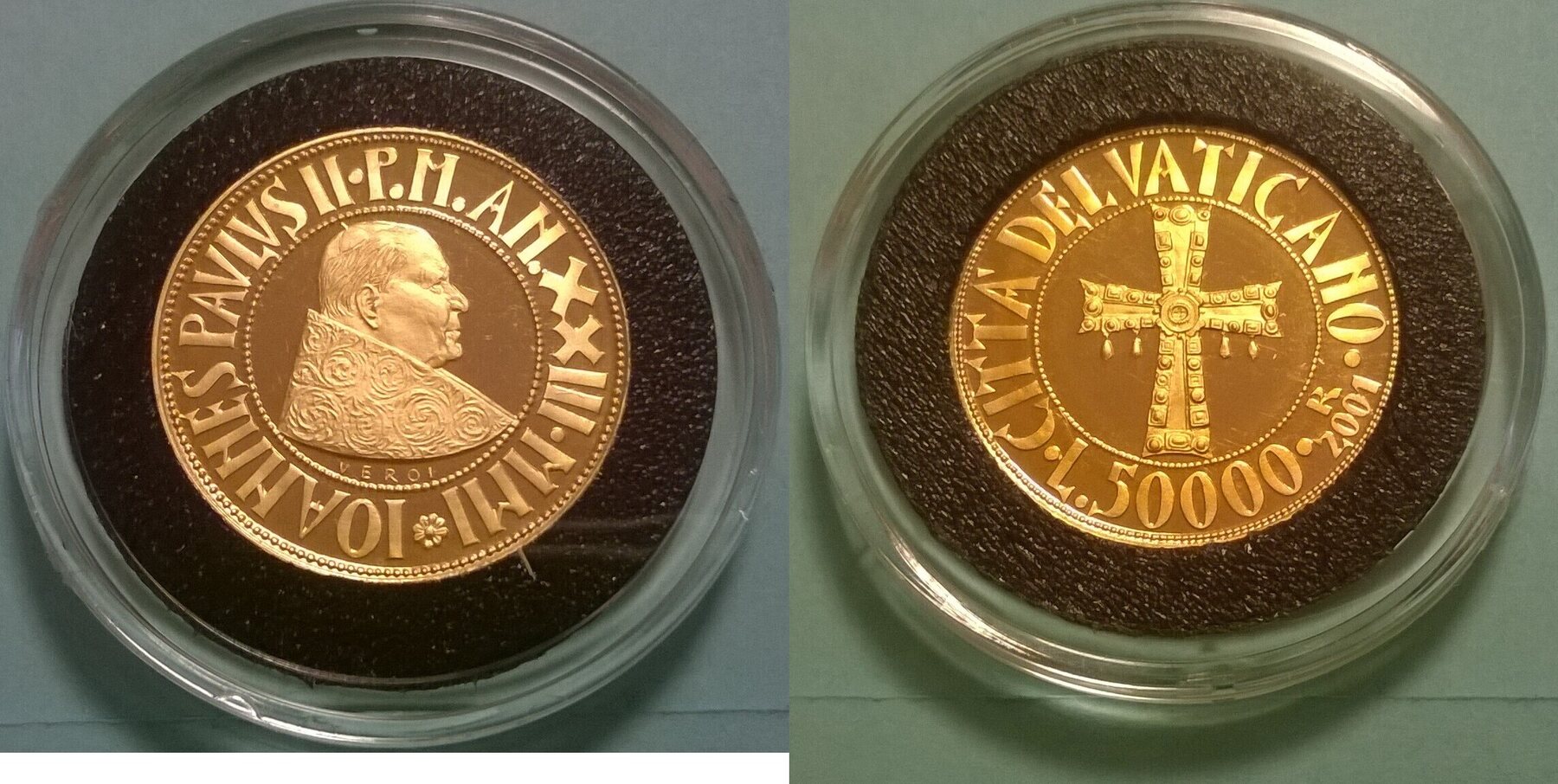 Vatikan Vatican 50000 Lire 2001 Papst Joannes Paulus Gold Münze