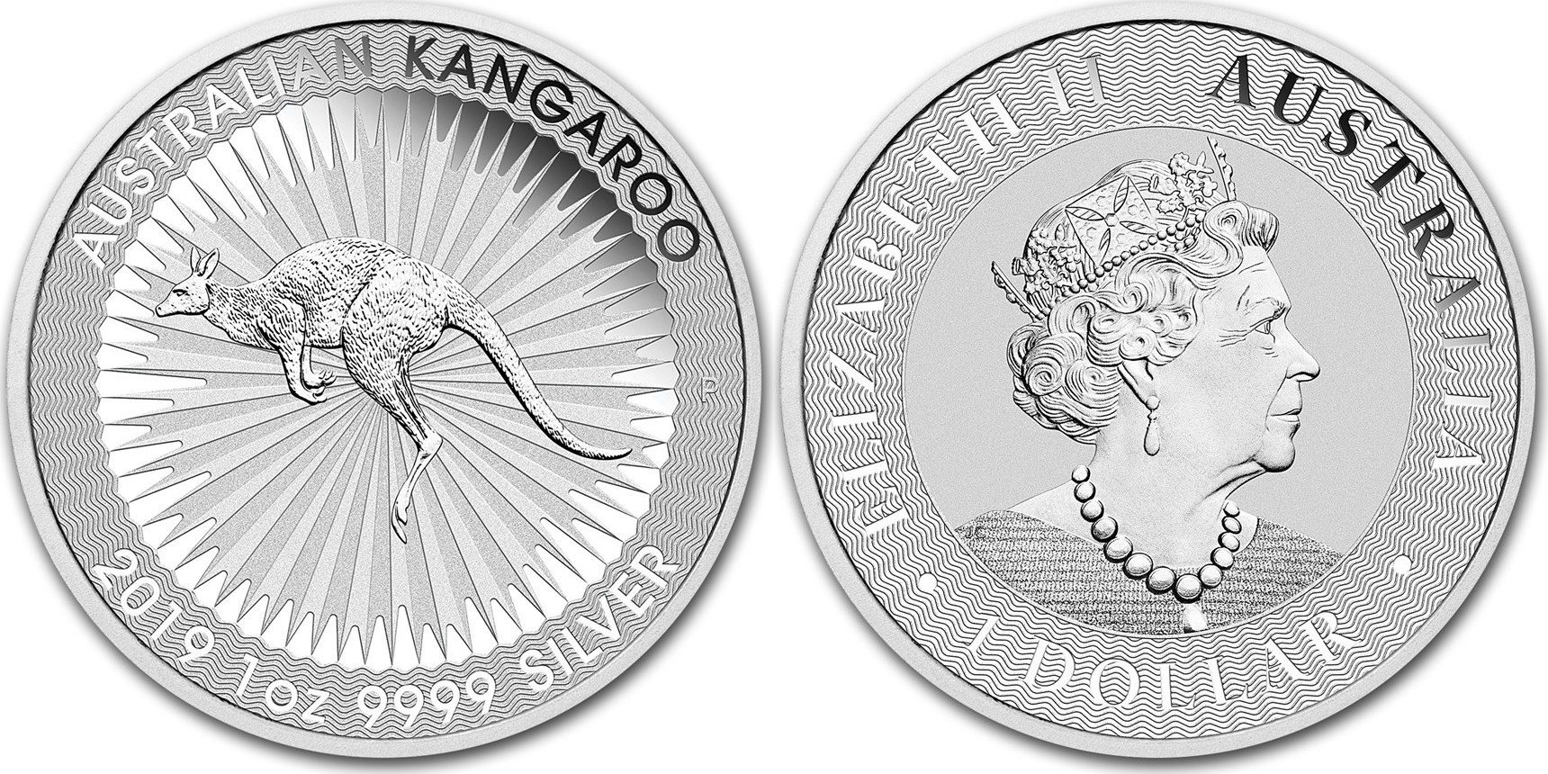 Australien 1 Dollar 2019 Perth Mint 25 x 1 oz Unze Känguru Silbermünzen