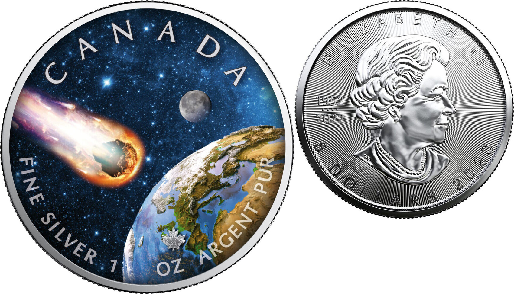 Kanada 5 CAD Maple Leaf Das Universum 1 Meteorit 2023 1 Oz 999