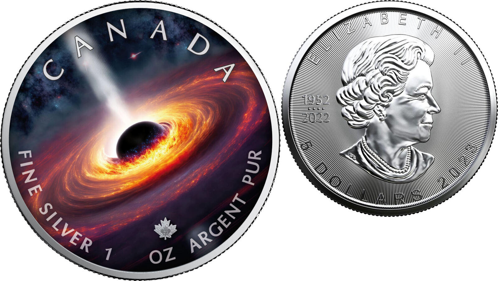 Kanada Silbermünze Maple Leaf 2023 Das Universum 2 Schwarzes Loch 1