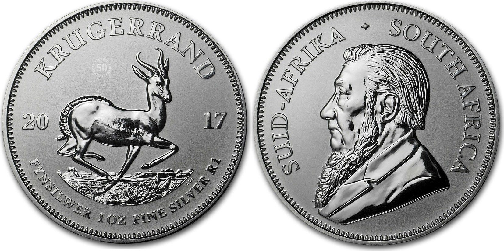 Südafrika 2017 Krügerrand 1 oz Silbermünze 50 Jahre Krügerrand Erste