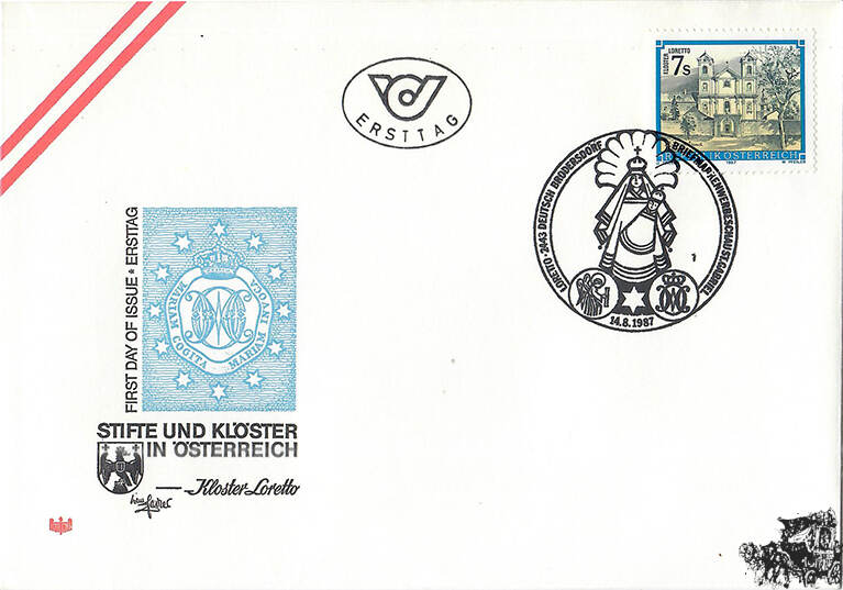 Österreich FDC 1987 7 S Freim Erg Wert Stifte und Klöster in