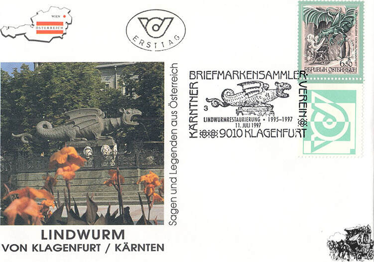 Österreich FDC 1997 6 50 S Freim Erg Wert Sagen und Legenden