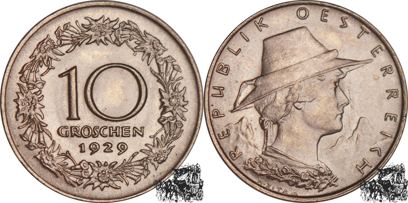 Österreich 10 Groschen 1929 stplfr MA Shops