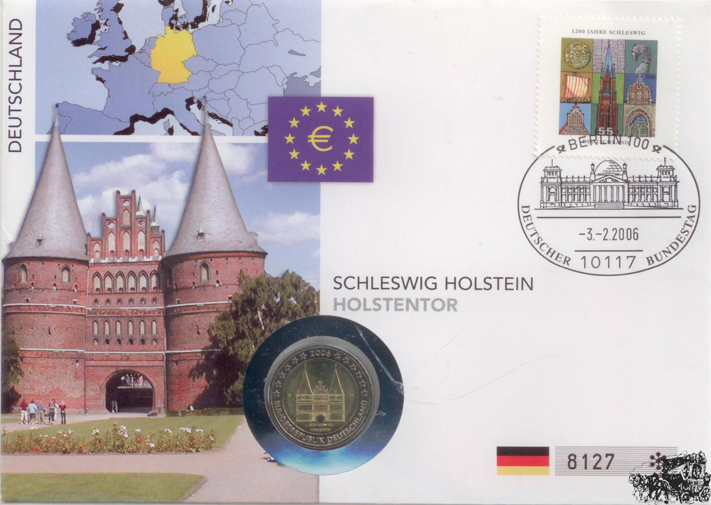 2 Münze 0 55 Briefmarke Euro 2006 Numisbrief Deutschland