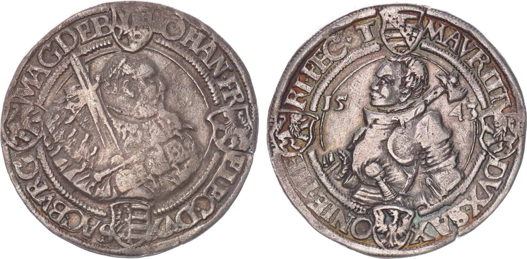 Sachsen Taler 1543 T Buchholz Johann Friedrich Und Moritz 1541 1547 Ss