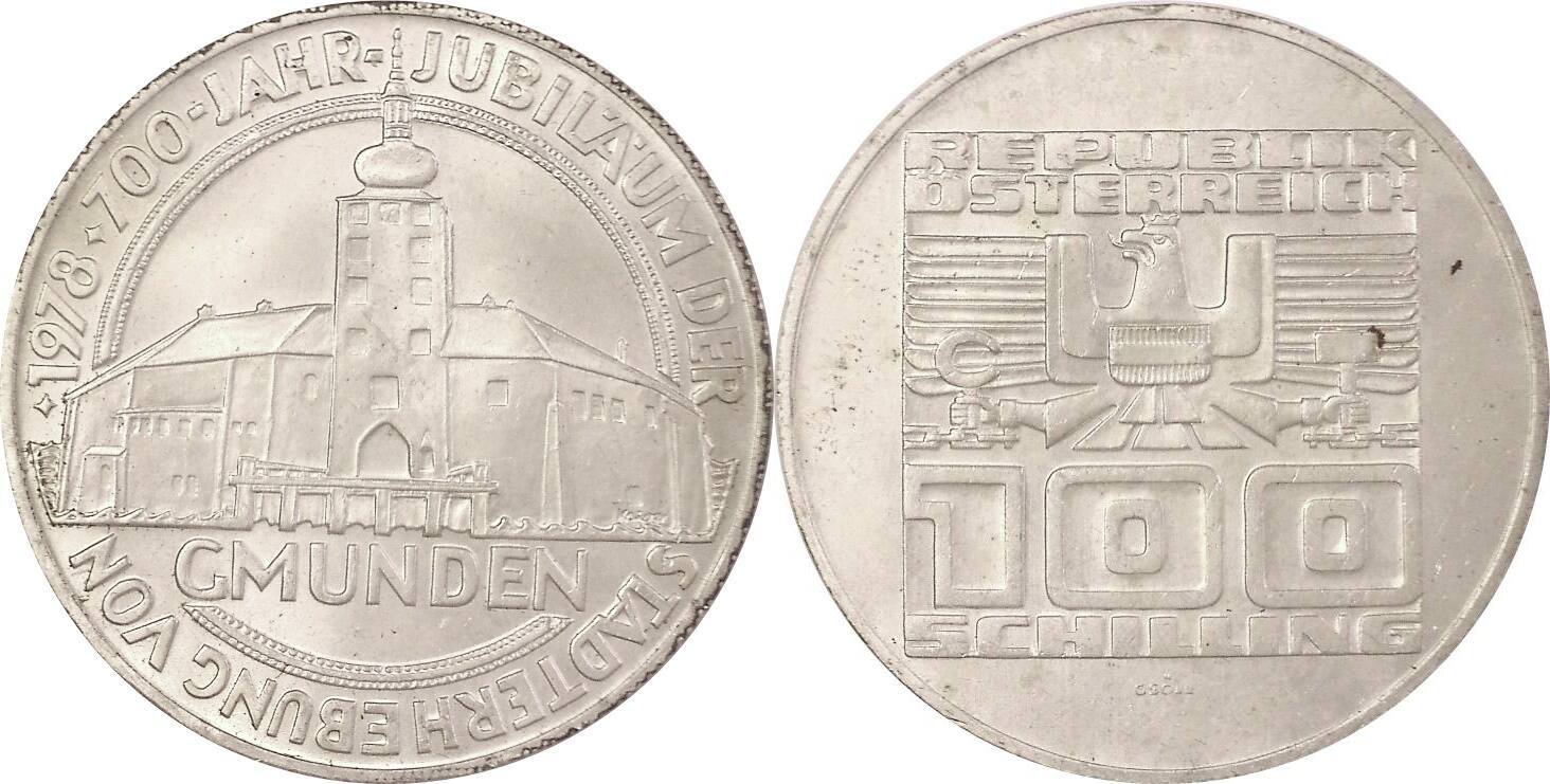 Österreich Austria 100 Schilling 1978 700 Jahre Gmunden ss MA Shops