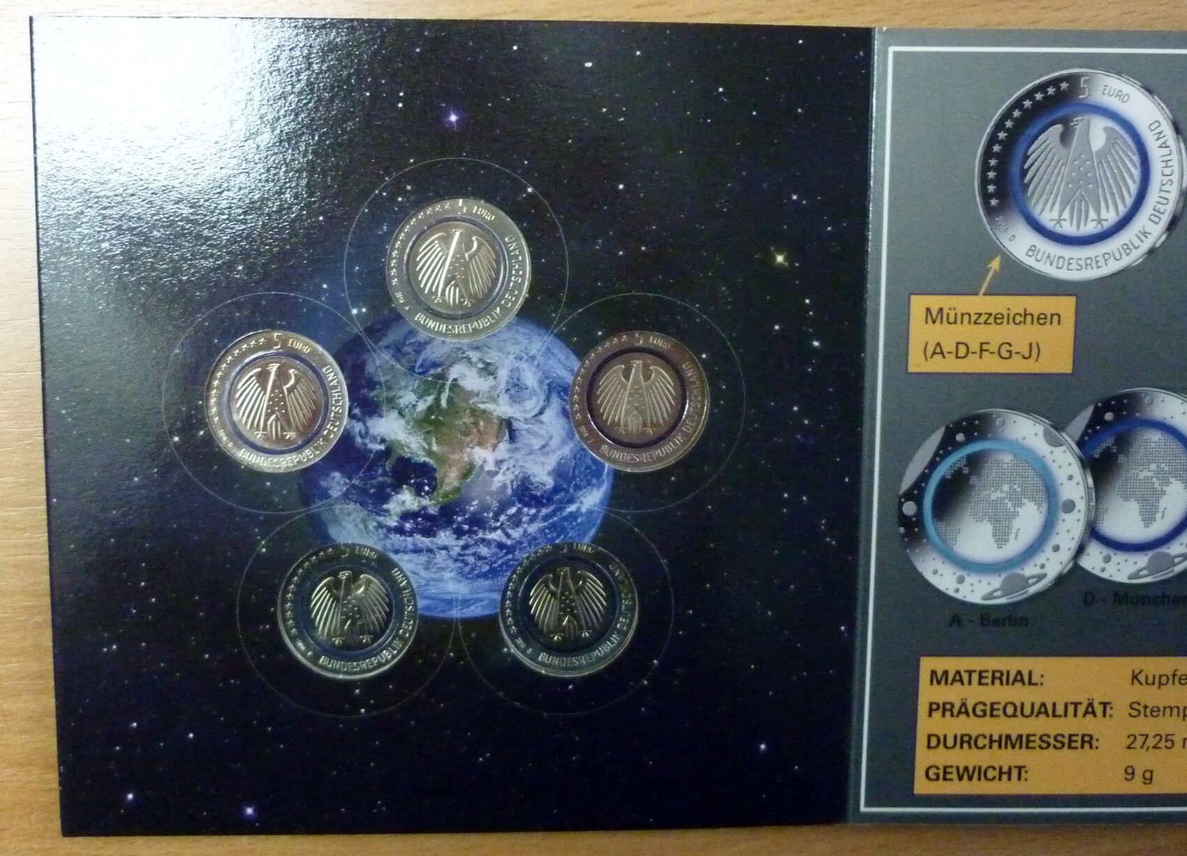 Deutschland Brd Germany X Euro A J Set Planet Erde Prfr