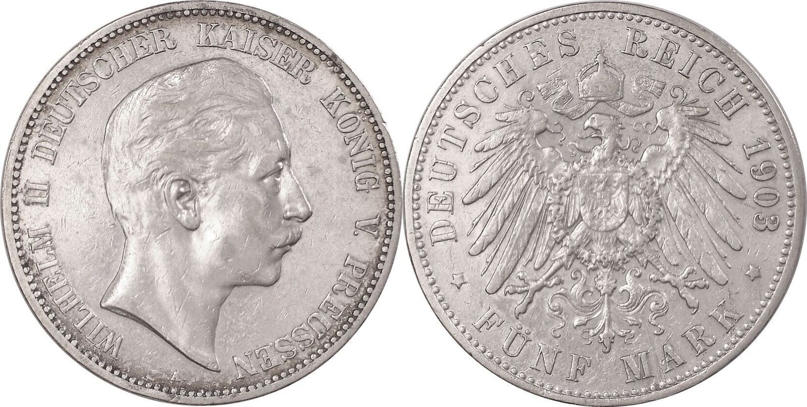 Deutschland Kaiserreich Preußen 5 Mark 1903 A Wilhelm II 1888