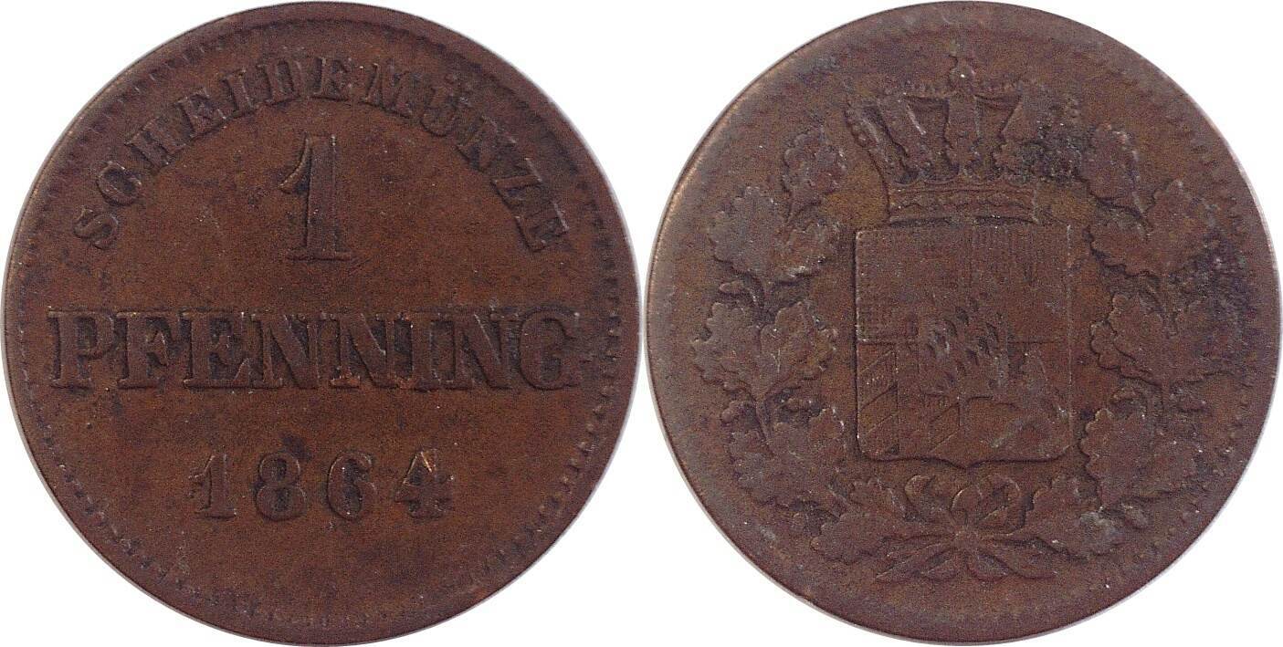 Deutschland Bayern Pfennig Maximillian Ii S Ss Ma