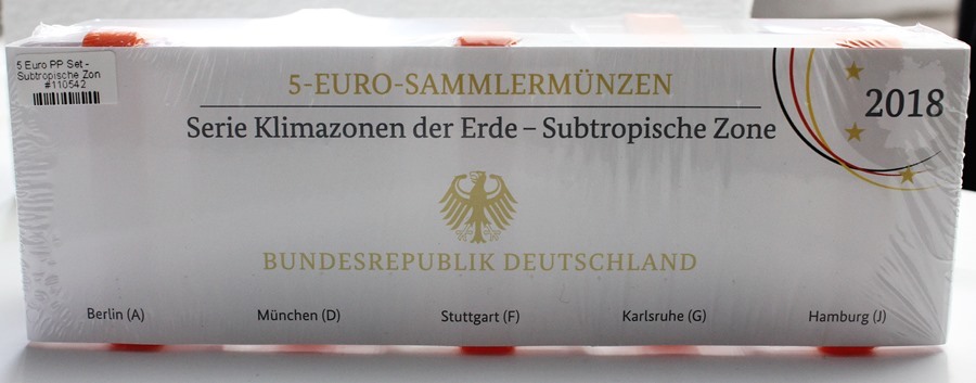 Deutschland Brd Germany X Euro A J Set Subtropische Zone